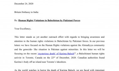 Usanas Foundation's Petitions to International Organizations on the killing of Baluch and Pashtun activists and dissidents in Canada and Sweden