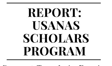 Report: Usanas Scholars Program